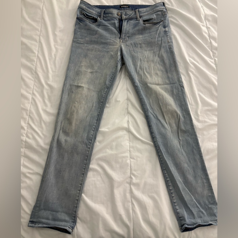 Express men’s slim fit light blue jean 34x32